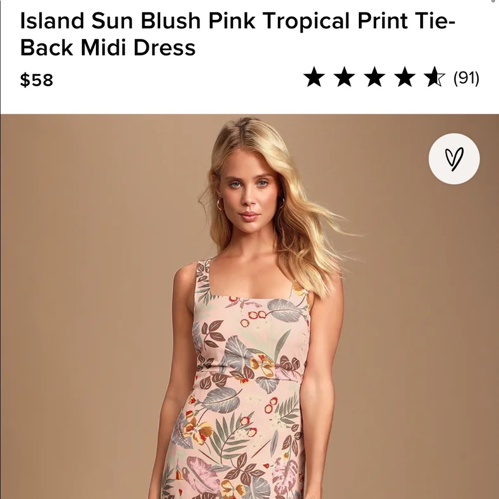 Light Pink Floral Dress NWOT